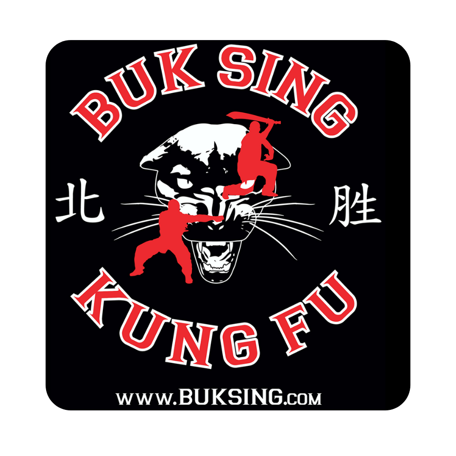 Buk Sing Kung Fu logo featuring a panther and martial artist, a StreetStyle Stix client.